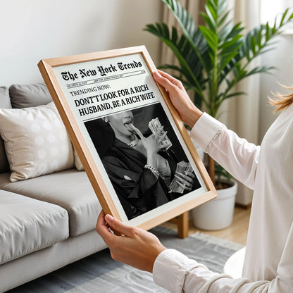 Don't Look For A Rich Husband Era Newspaper Poster