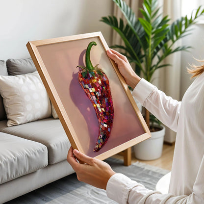 Chili Pepper Disco Ball Print