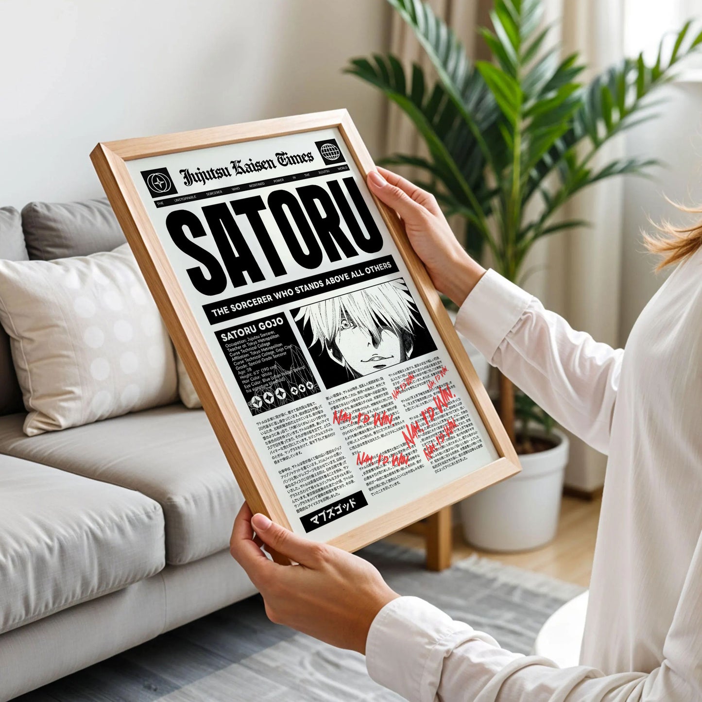 Saturo Gojo Newspaper Poster