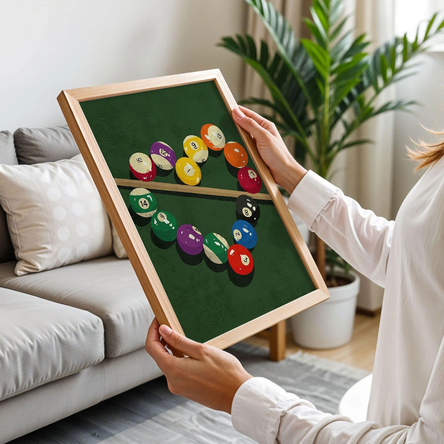 Retro Billiard Balls Poster