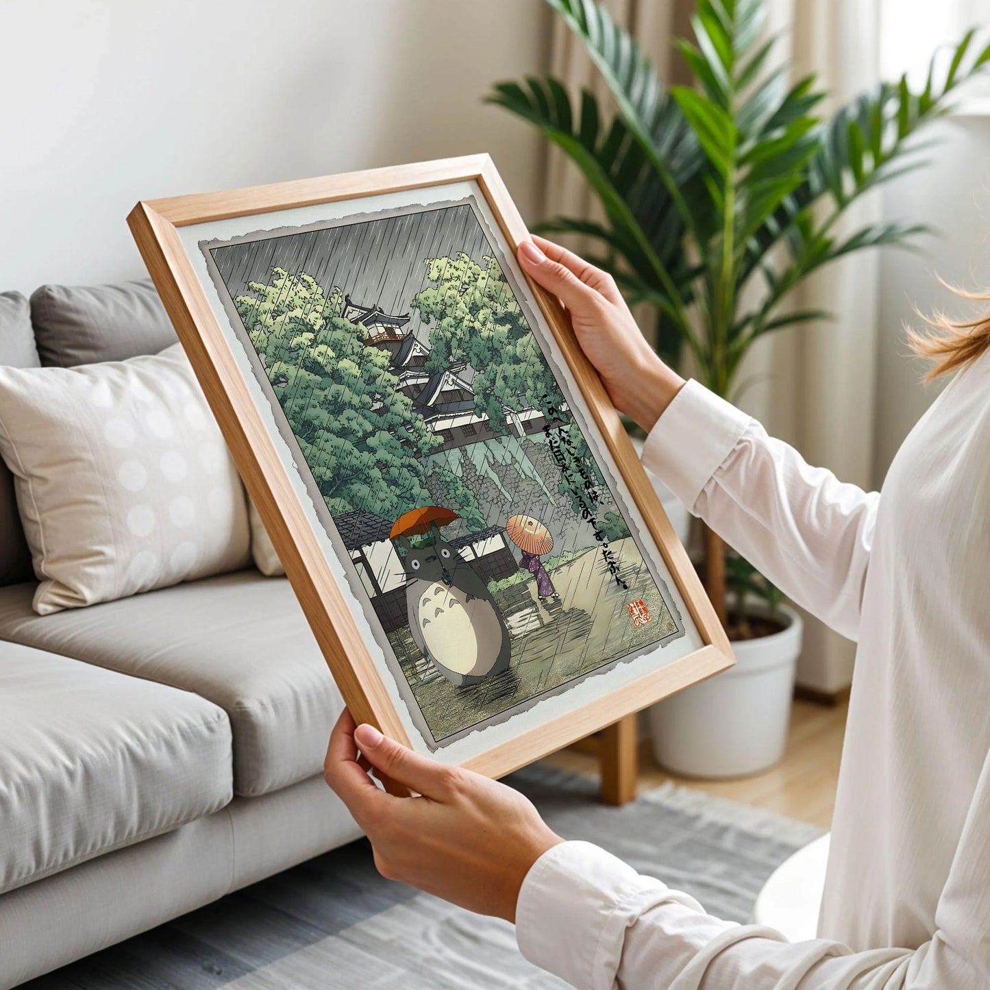 Totoro in the Rain Poster