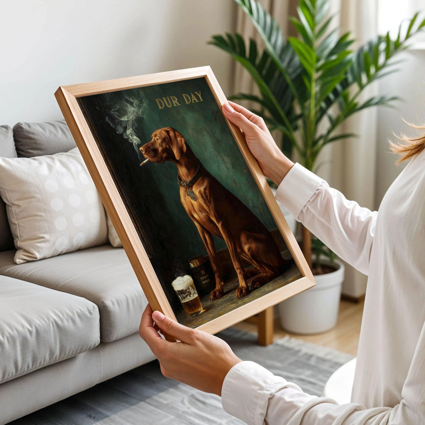 Vizsla In A Suit With A Cigar Poster