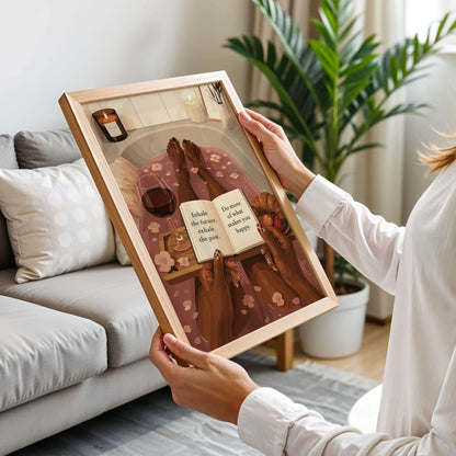 Black Woman Reading Book Poster
