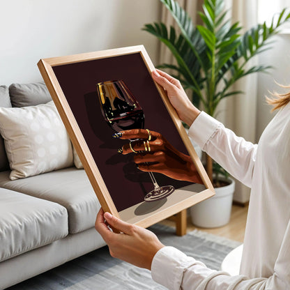 Black Woman And Wine Art