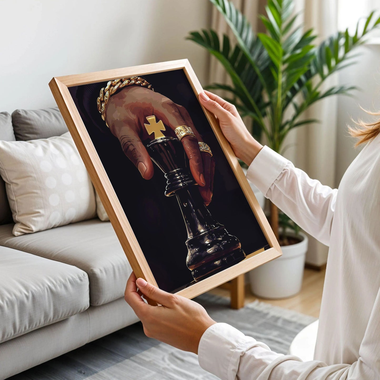 Chess King Black Art Poster