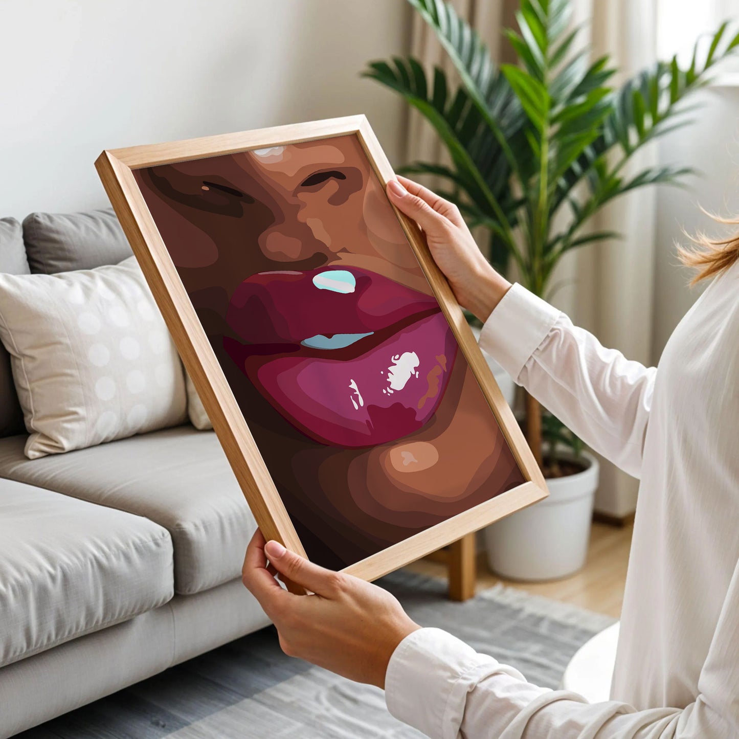 Glossy Red Lips Art Print