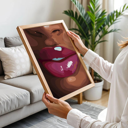 Glossy Red Lips Art Print