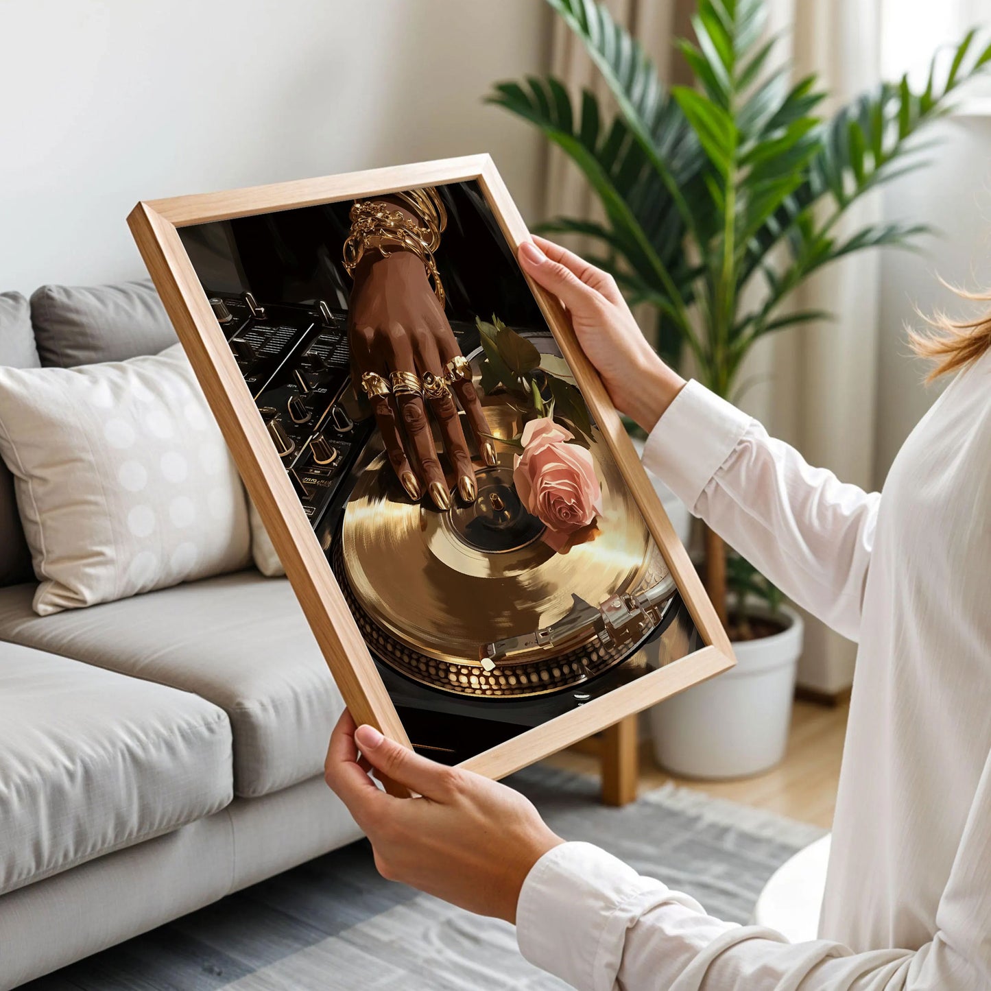 DJ Black Woman Fashion Wall Art