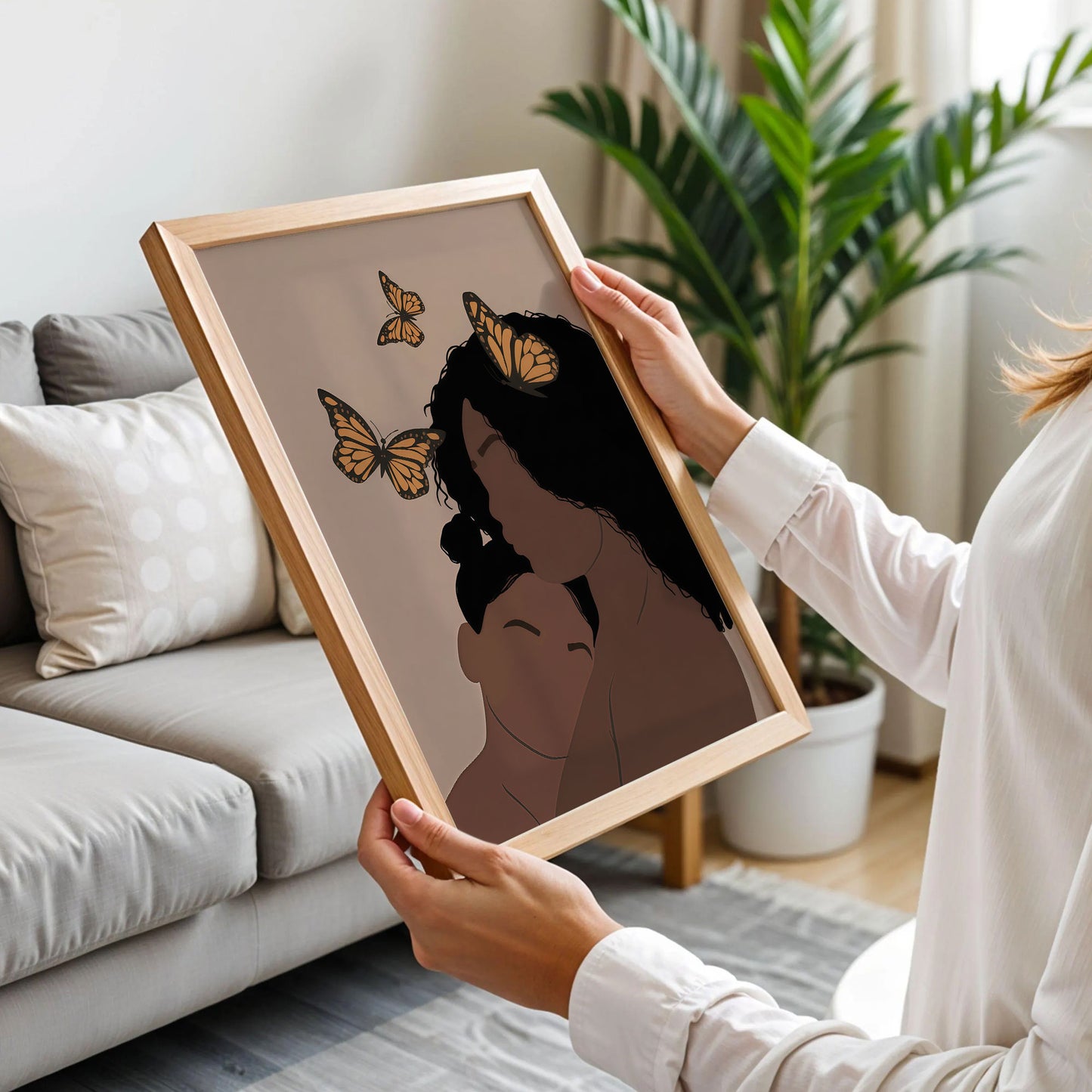 Black Mother and Daughter Wall Art