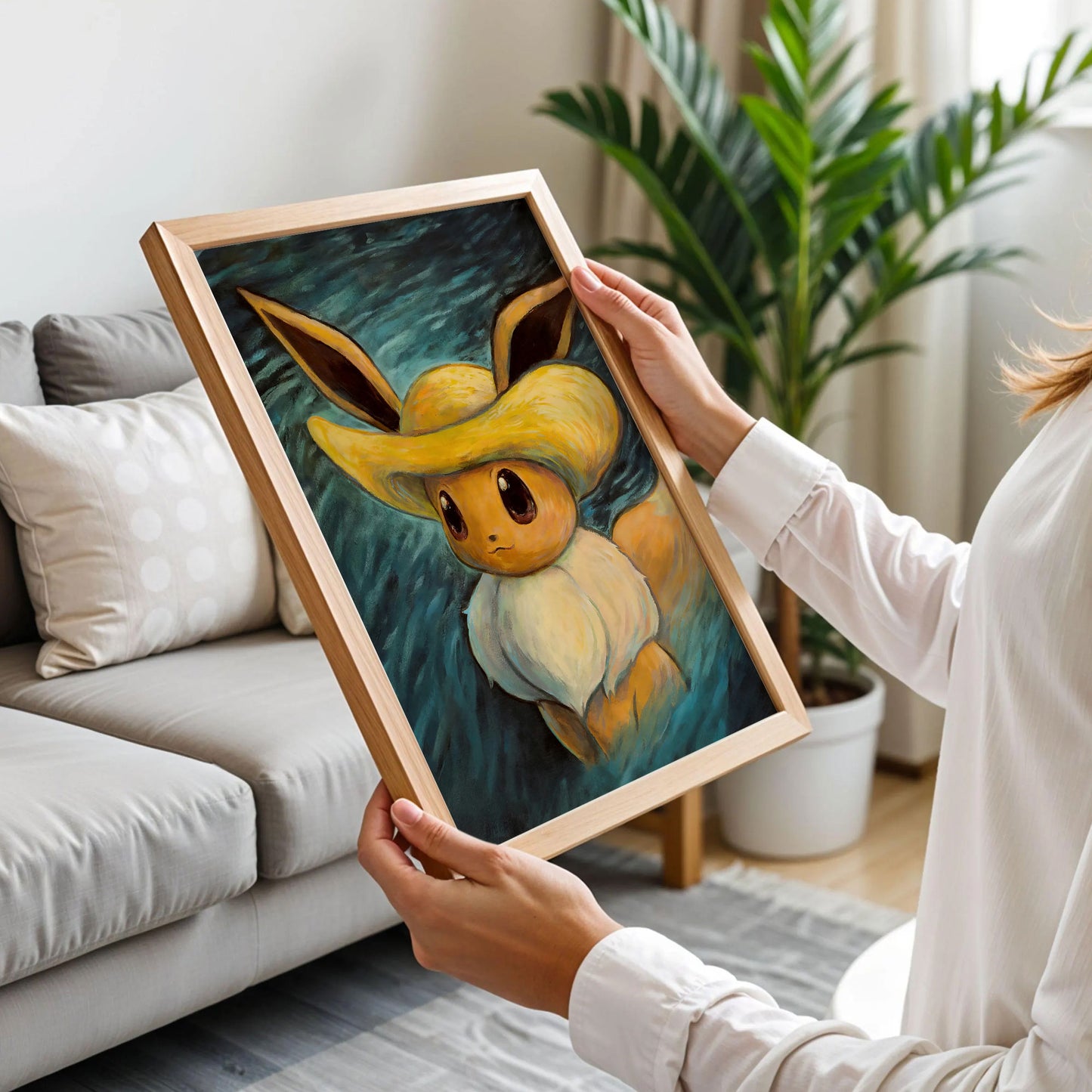 Pokemon Eevee Van Gogh Art Print