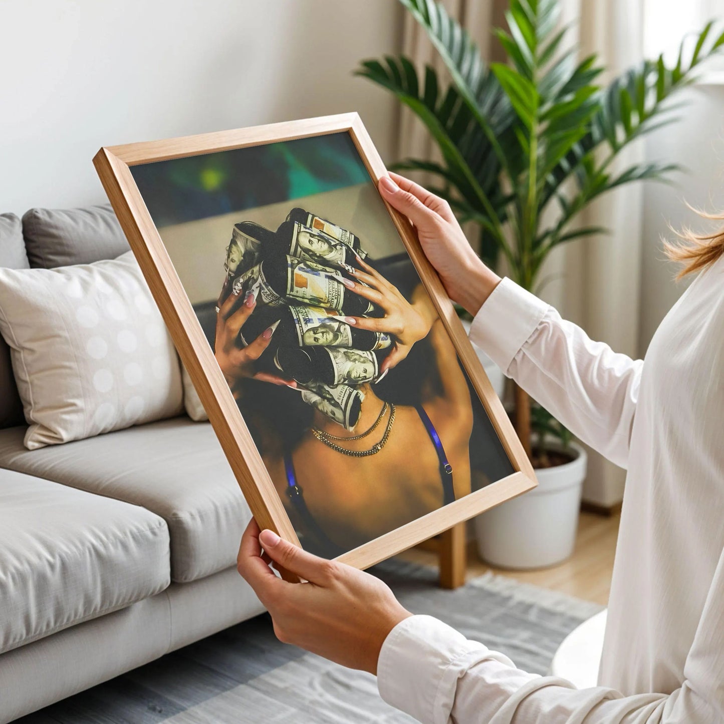 Black Woman Money Art Print
