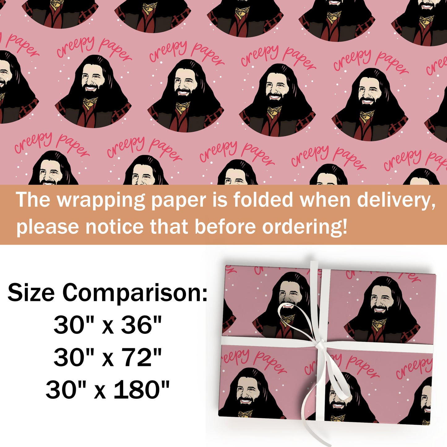 Nandor Wrapping Paper, What We Do In The Shadows Fan Art Gift Wrap