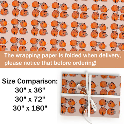 Funny Pochita Christmas Wrapping Paper