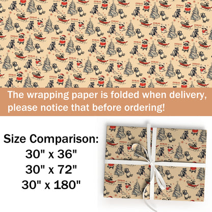 Raccoon Feral Christmas Wrapping Paper