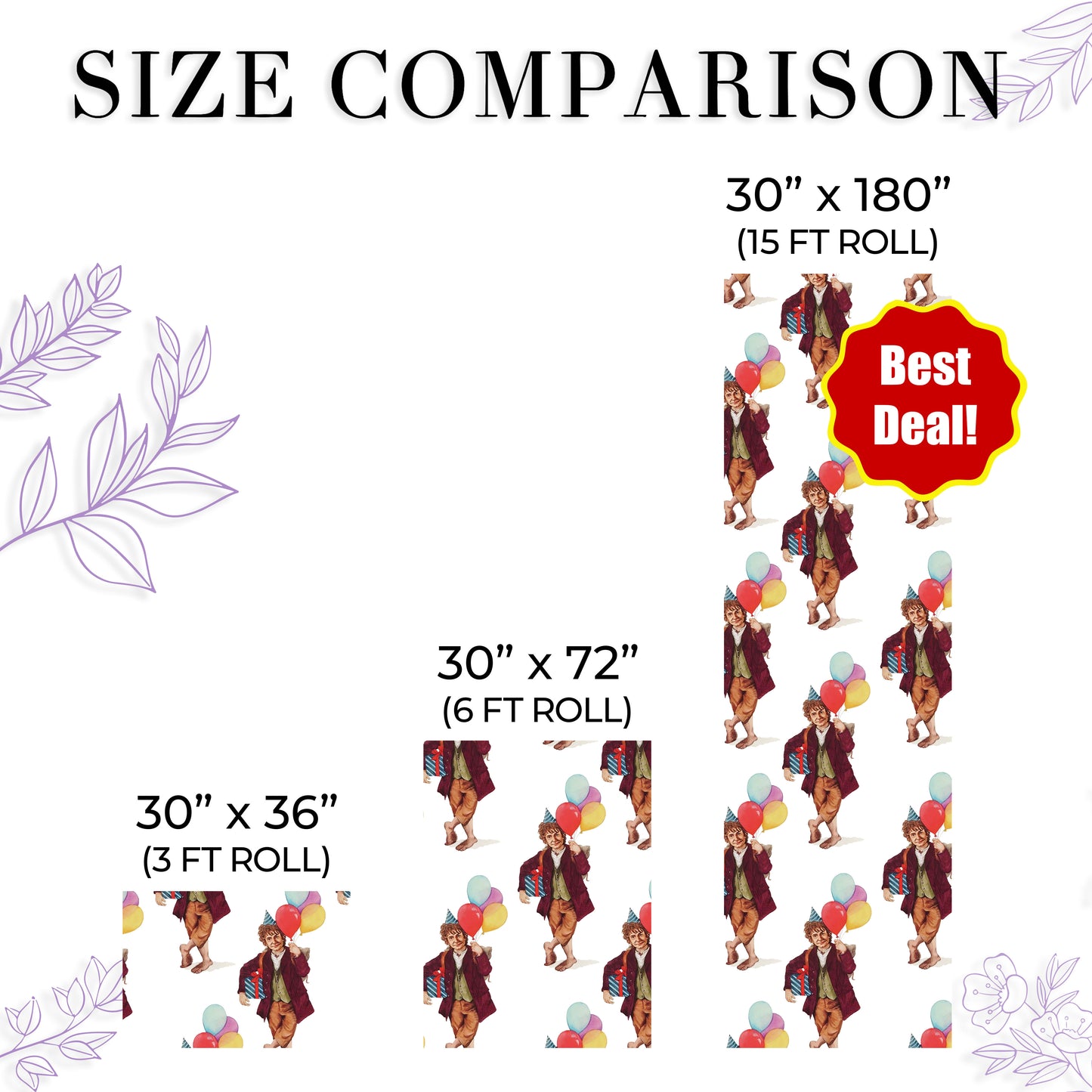 Bilbo Baggins Wrapping Paper Lord of the Rings Paper