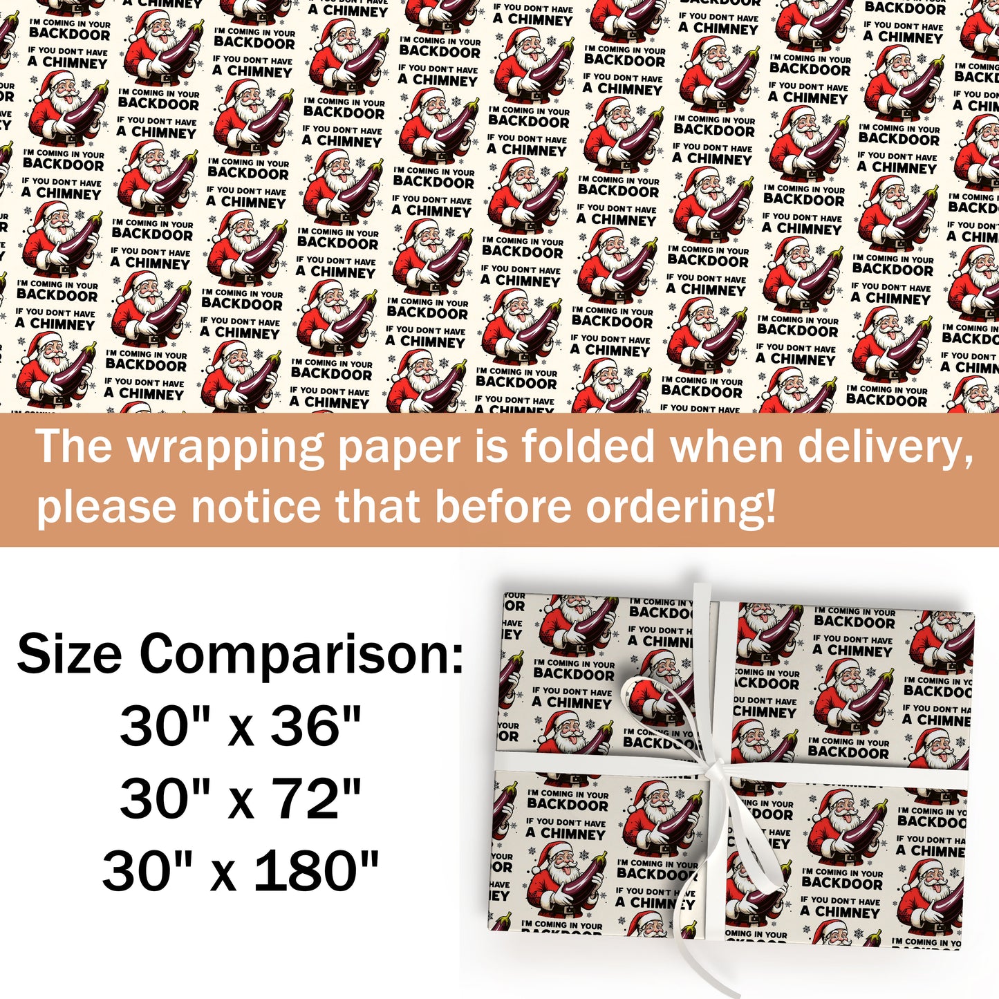 Funny Santa Adult Christmas Wrapping Paper