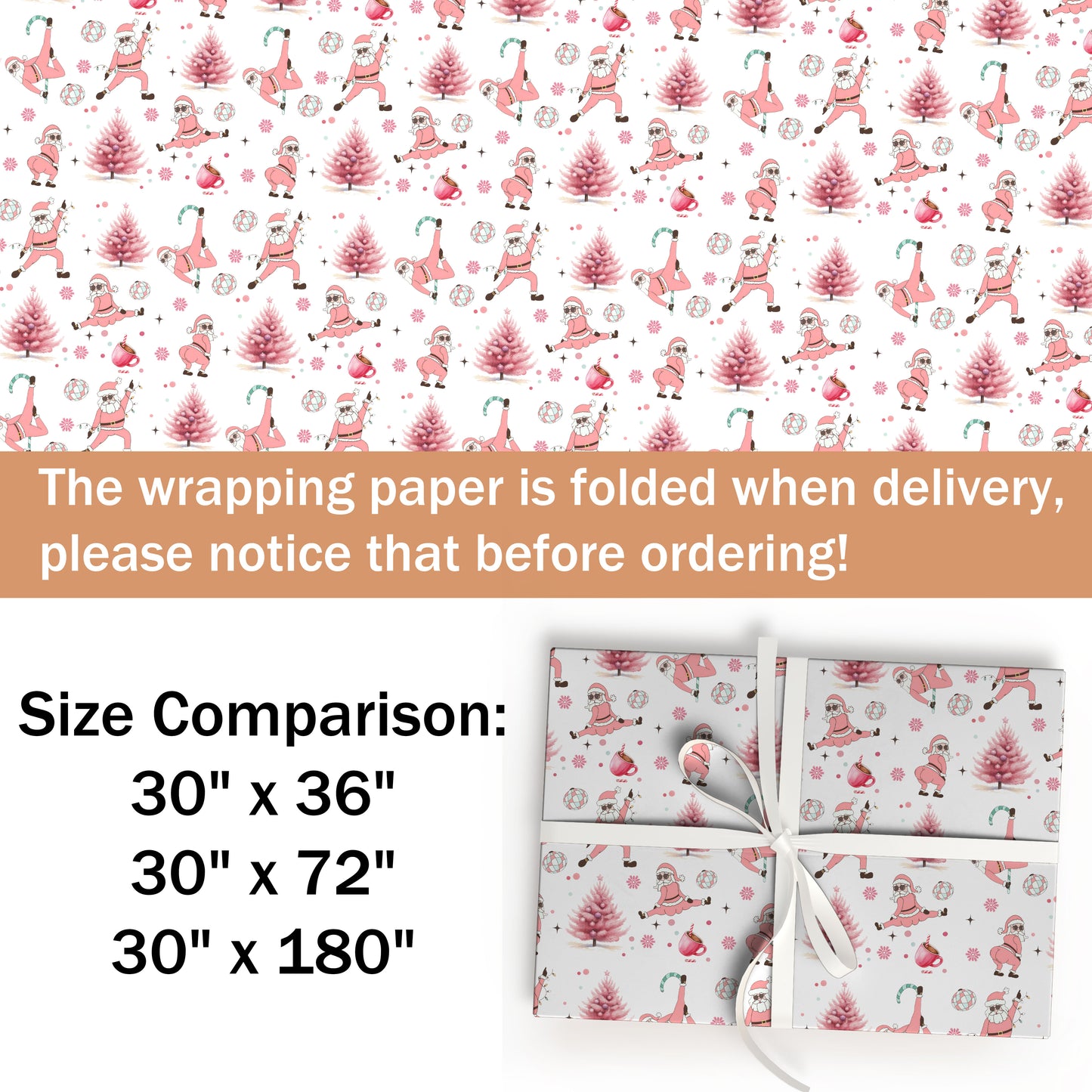 Naughty Santa Funny Gift Wrap Roll