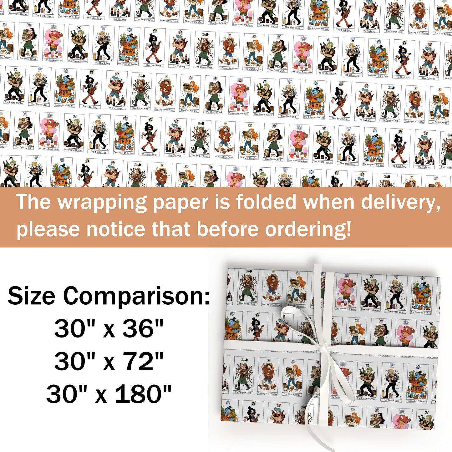 One Piece Wrapping Paper Sheet