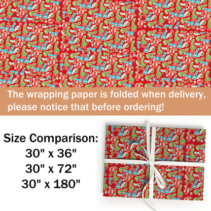 Funny Adult Christmas Wrapping Paper Roll
