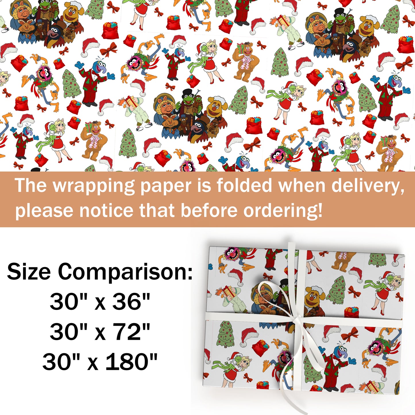 The Muppets Christmas Wrapping Paper Roll