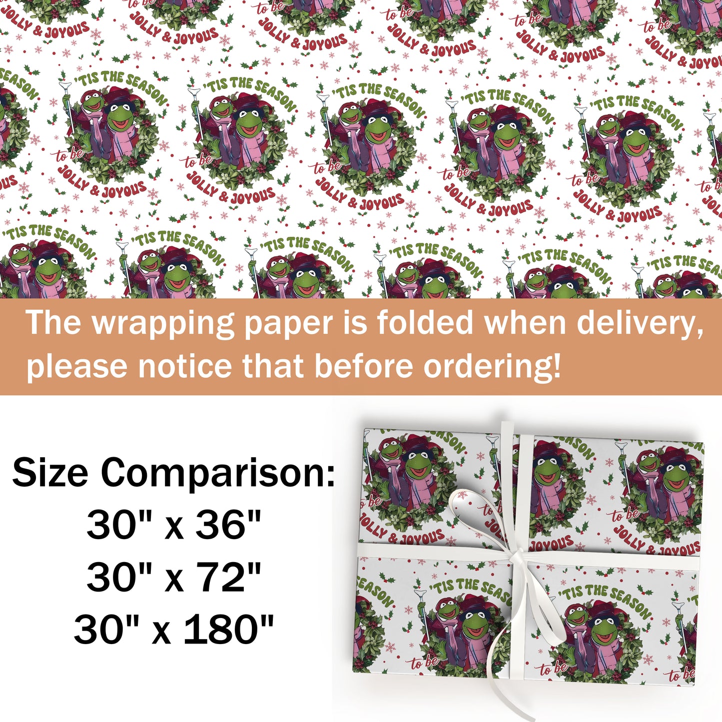 The Muppets Winter Floral Christmas Wrapping Paper