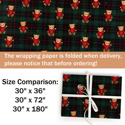 Bear Xmas Gift Wrapping Paper