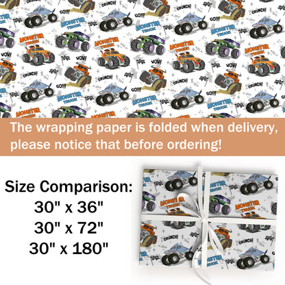 Monster Truck Wrapping Paper Birthday Gift