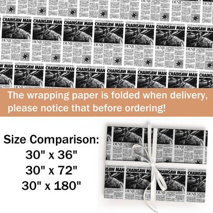 Chainsaw Man Xmas Holiday Gift Wrap