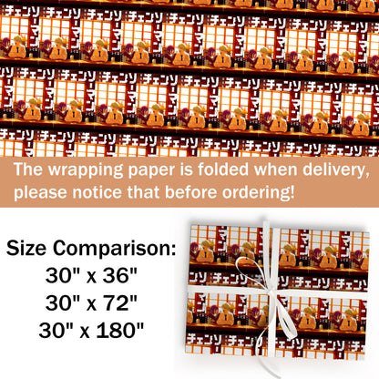 Chainsaw Man Xmas Wrapping Paper for Gifts