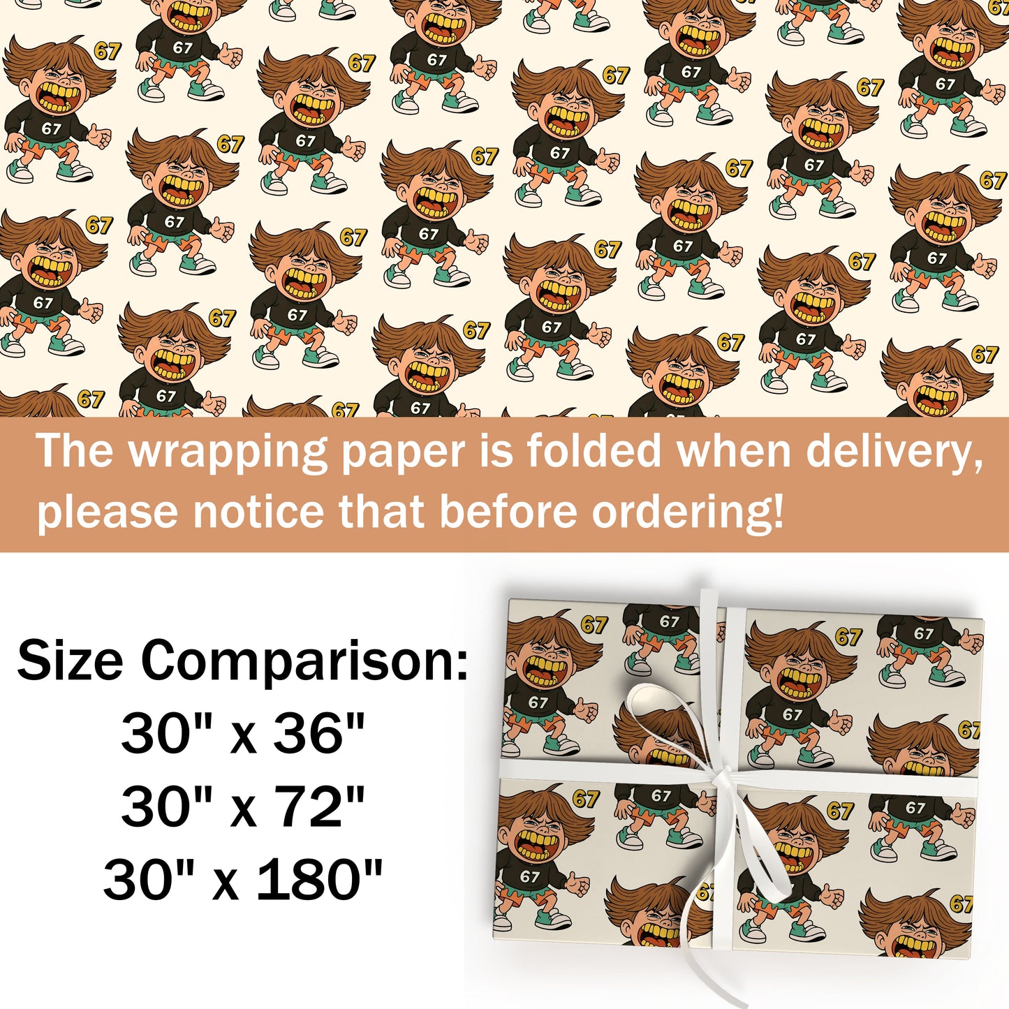 Funny Meme 67 Trend Wrapping Paper Gift Lovers