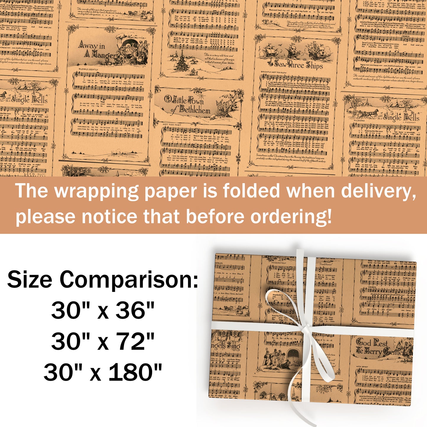 Christmas Music Wrapping Paper Gift Lovers