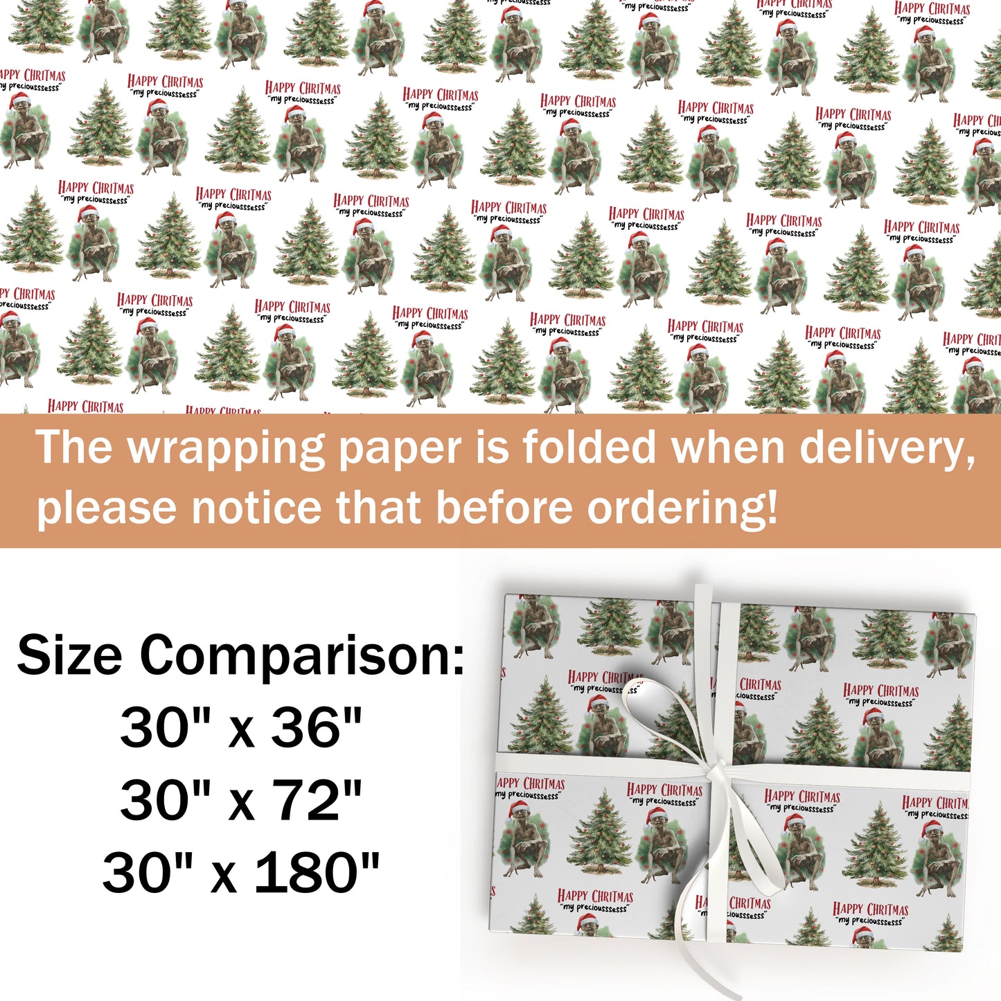 Gollum Lord Of The Rings Wrapping Paper