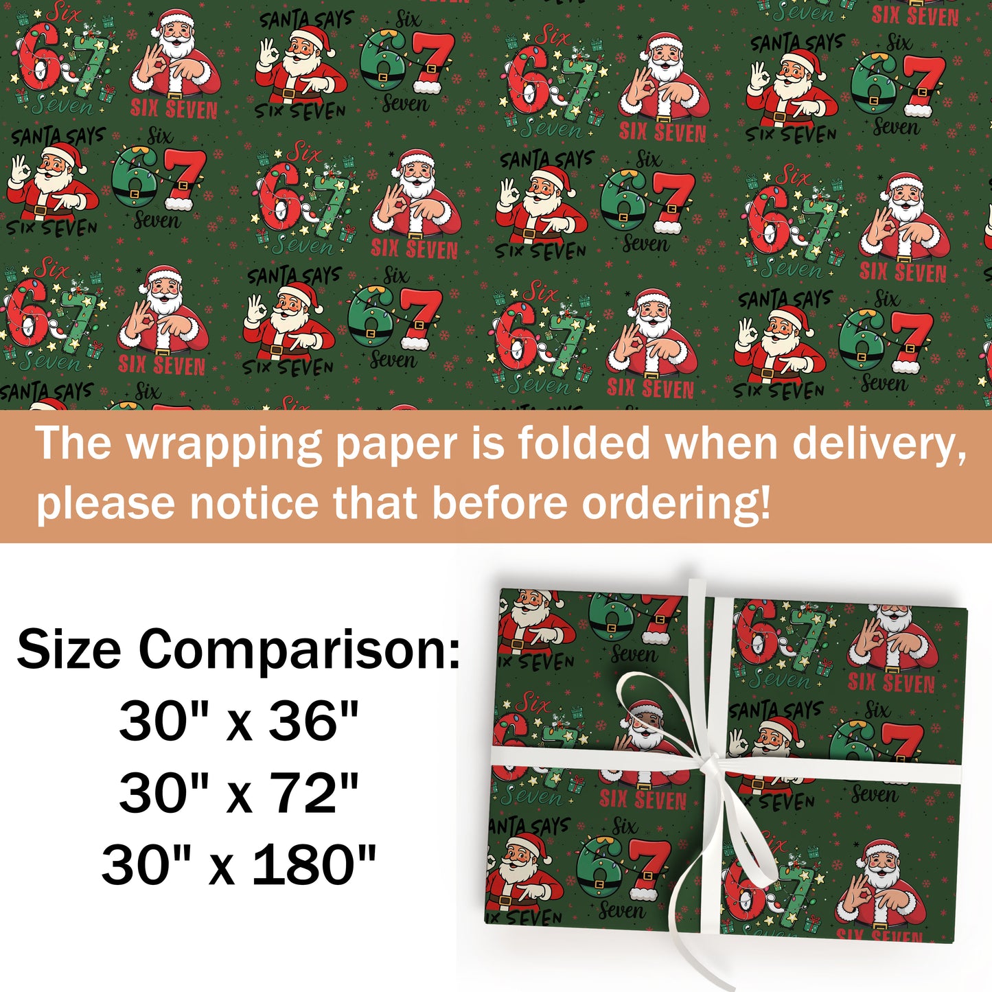 Santa Says 67 Christmas Wrapping Paper