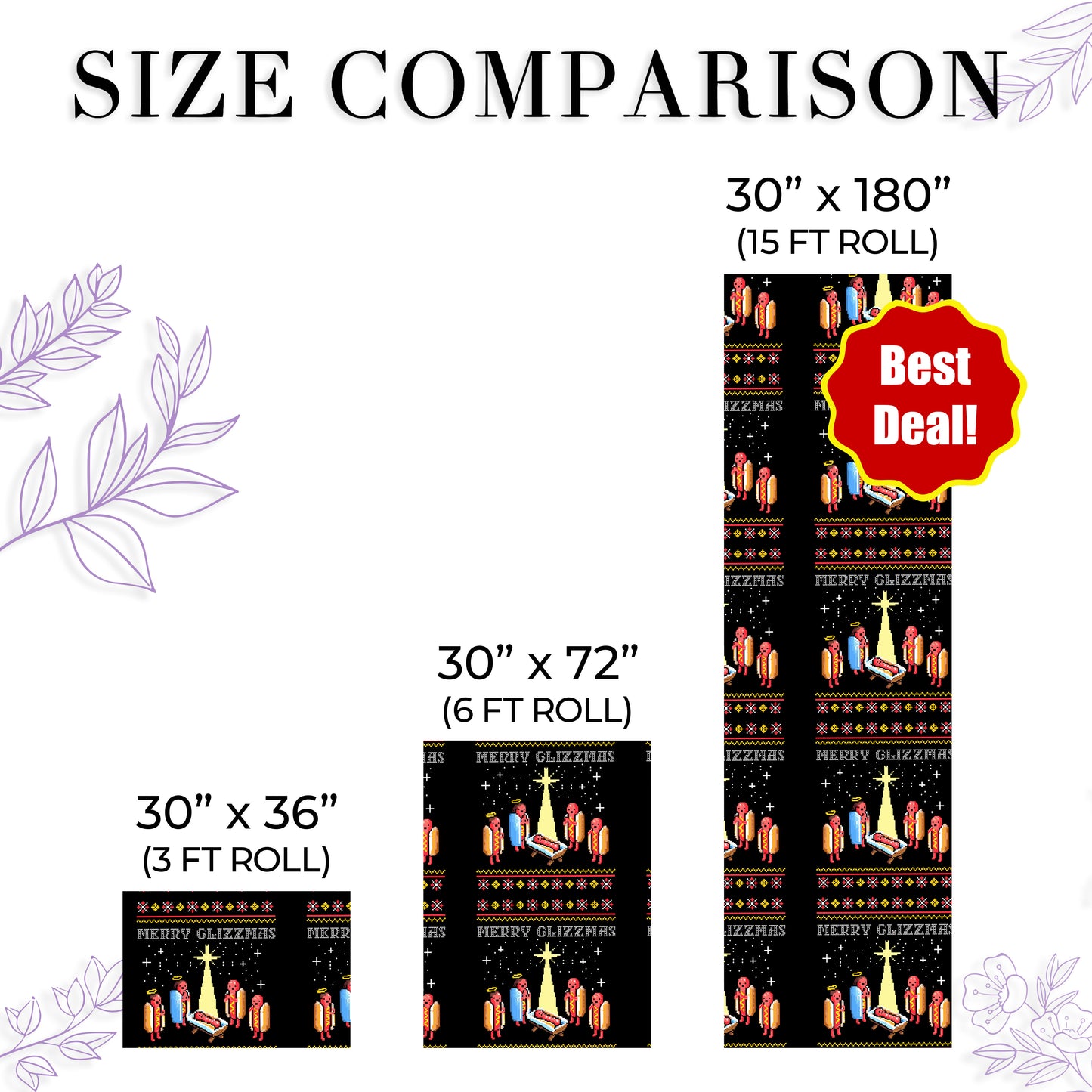 Merry Glizzmas Funny Hotdog Wrapping Paper