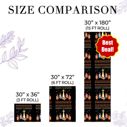 Merry Glizzmas Funny Hotdog Wrapping Paper