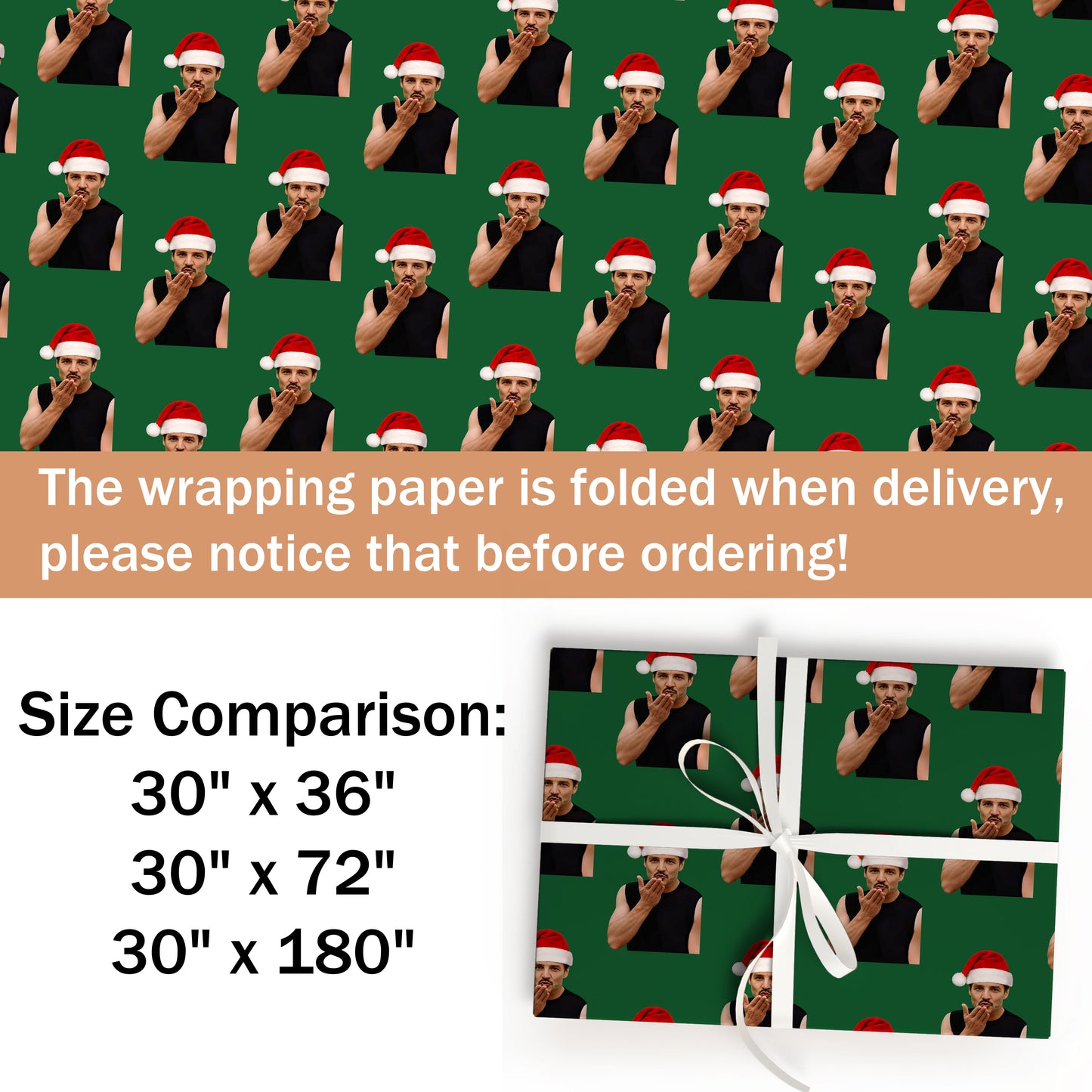 Pedro Pascal Santa Wrapping Paper