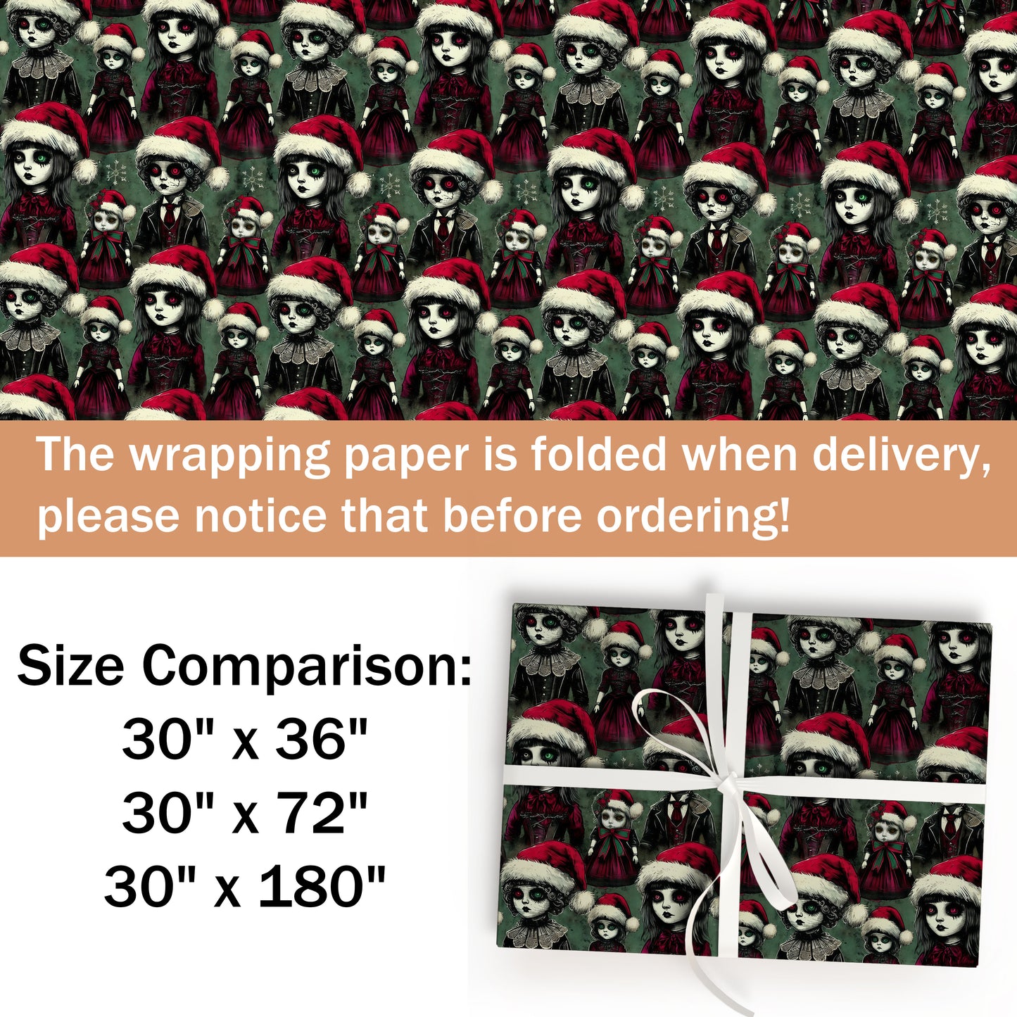 Gothic Baby Santa Wrapping Paper