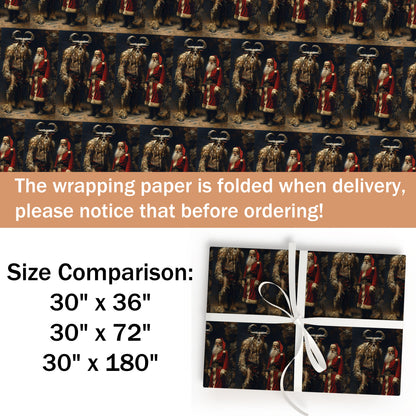 Gothic Krampus Santa Wrapping Paper