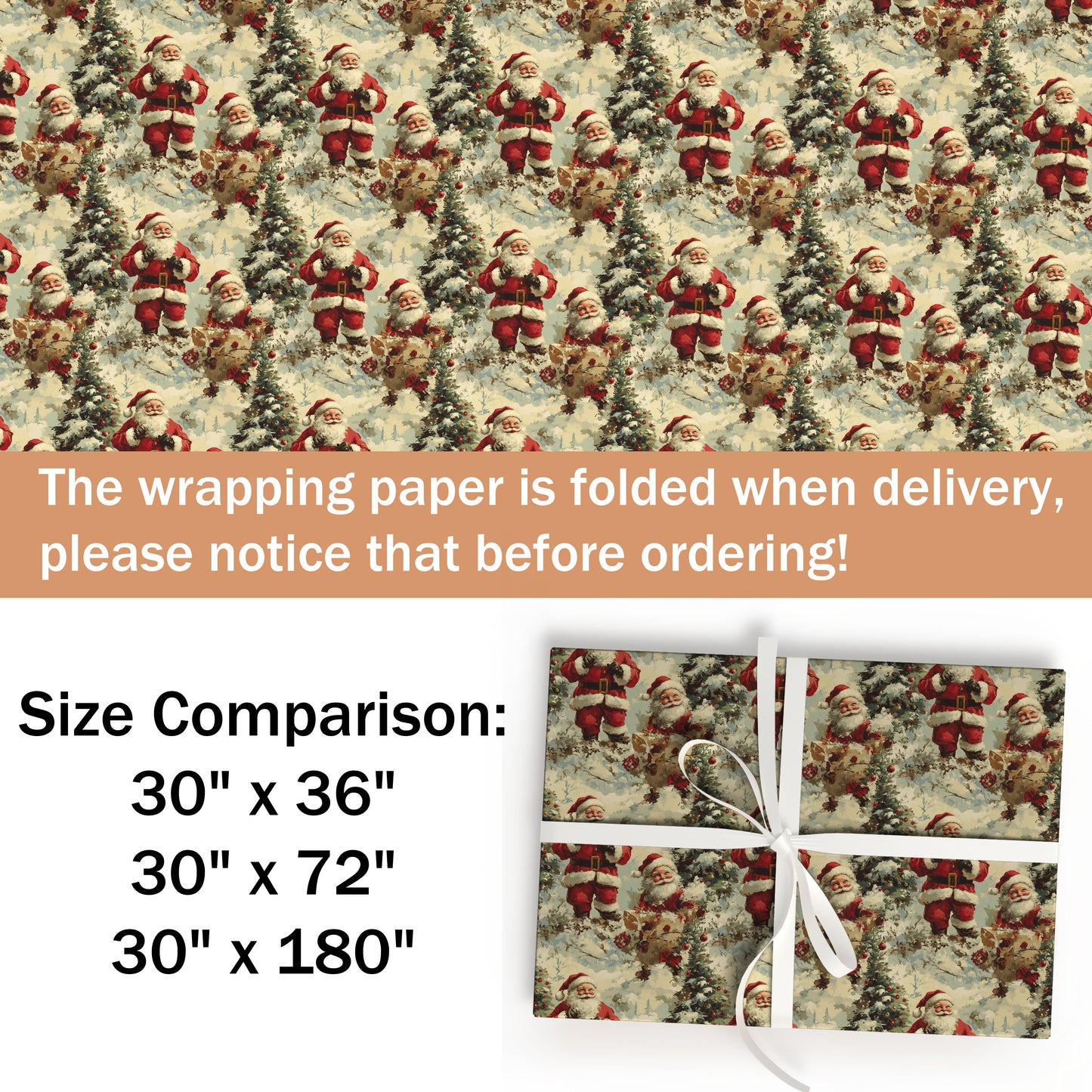 Santa Vintage Wrapping Paper