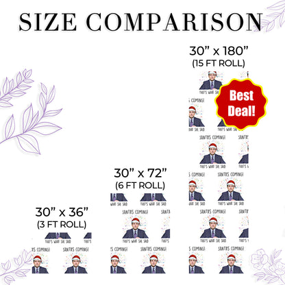 Funny Michael Scott Santa Christmas Wrapping Paper Naughty Gift Sheet