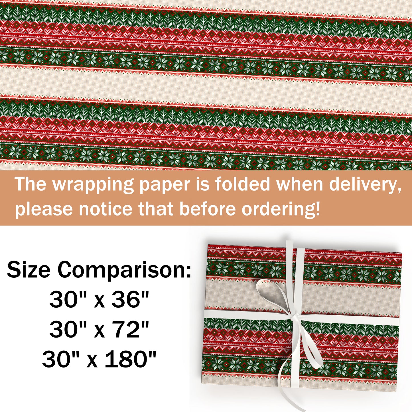 Christmas Knitted Pattern Wrapping Paper