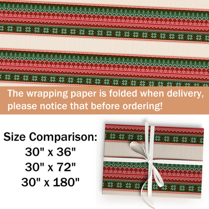 Christmas Knitted Pattern Wrapping Paper