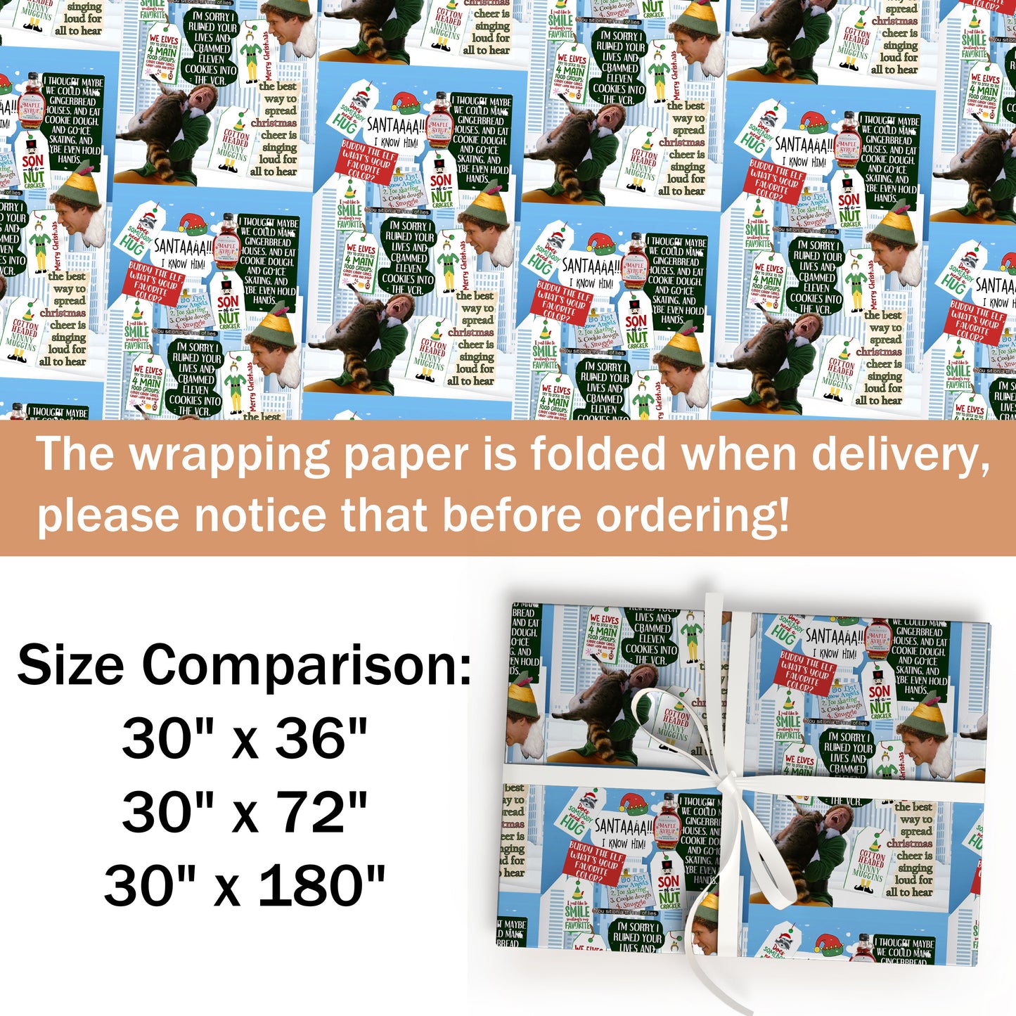 ELF Wrapping Paper Sheet
