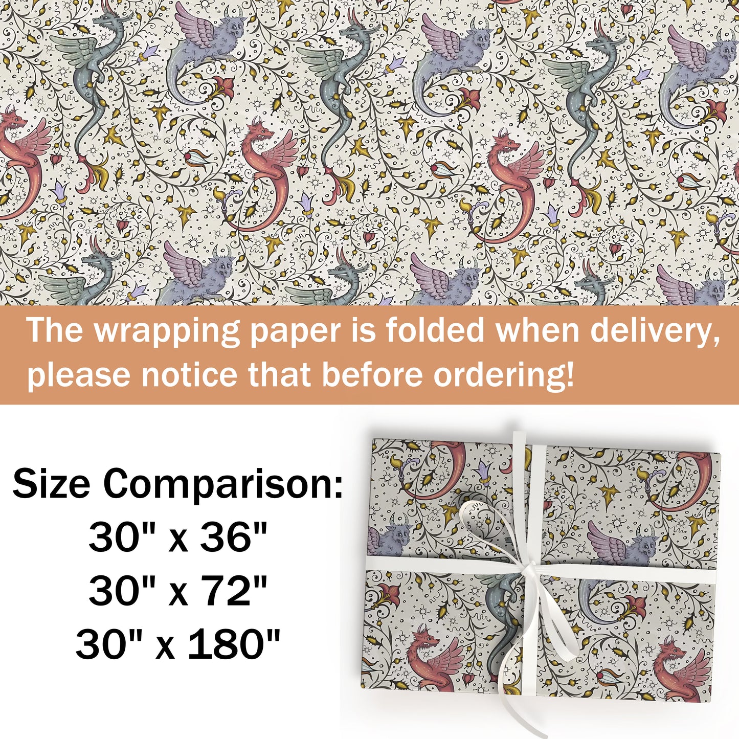 Dragon Christmas Wrapping Paper