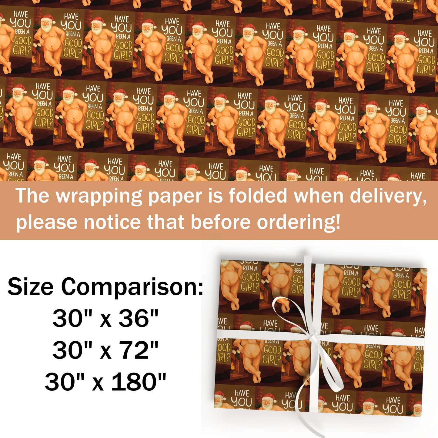 Santa Clause Have You Been A Good Girl Wrapping Paper