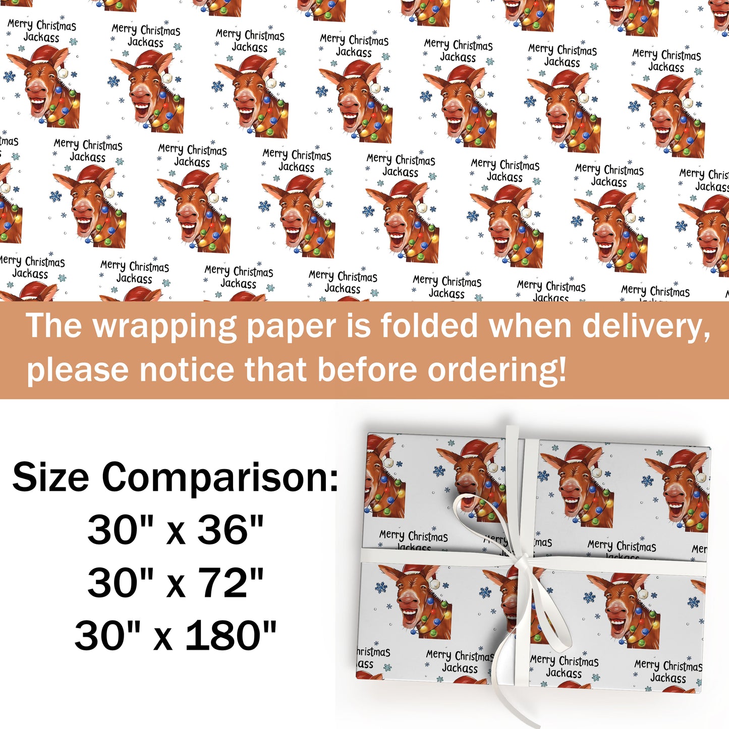 Merry Christmas Reindeer Christmas Wrapping Paper Roll