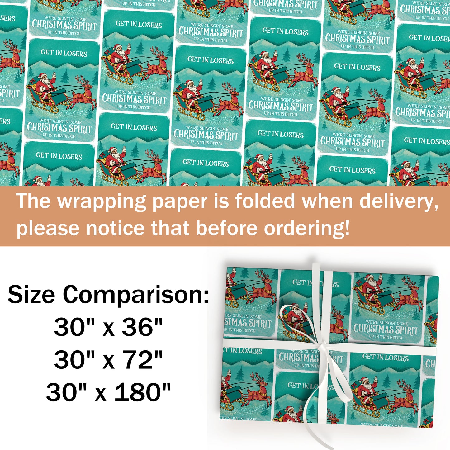 Santa Clause Get It Closers Xmas Holiday Gift Wrap