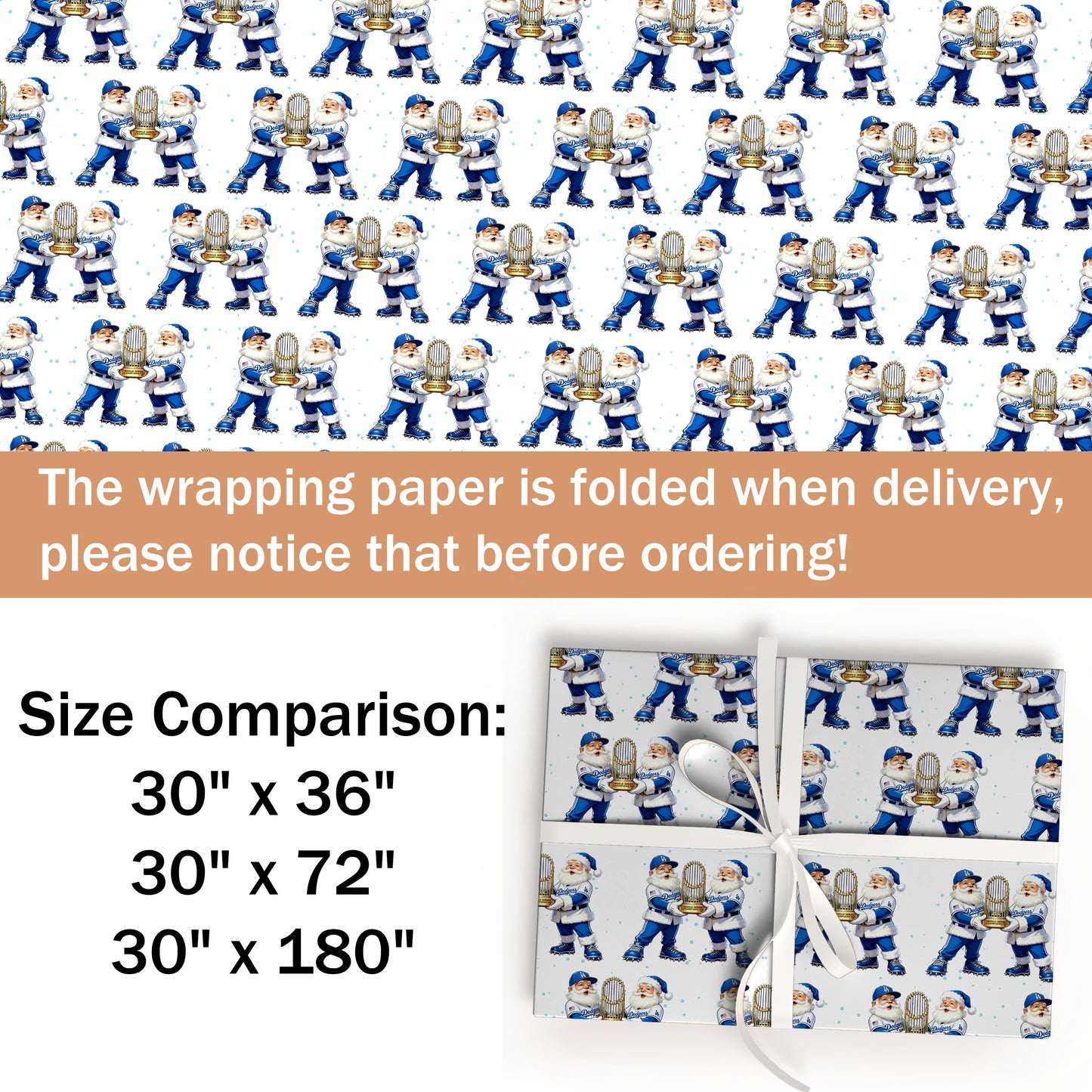 Baseball Christmas Wrapping Paper