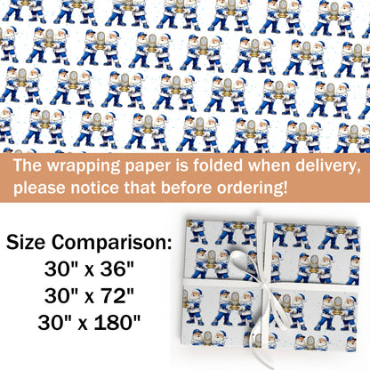 Baseball Christmas Wrapping Paper