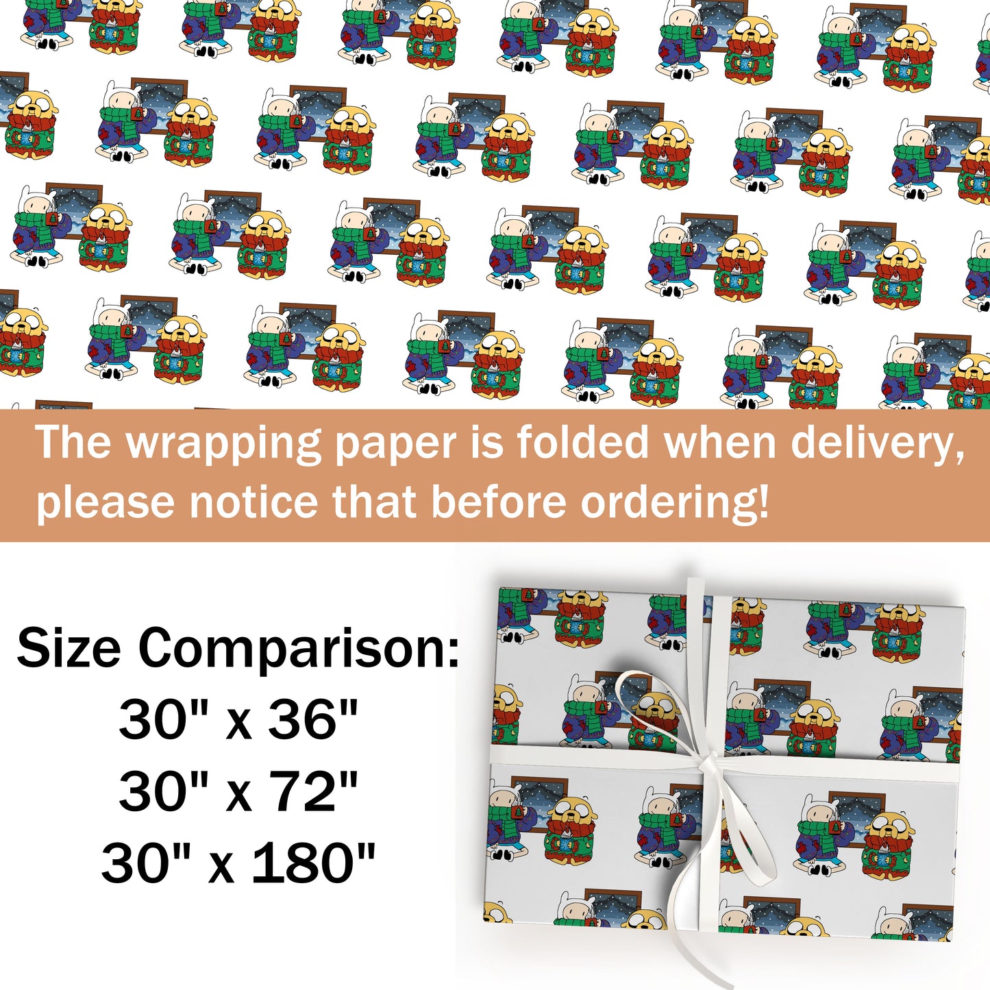 Adventure Time Wrapping Paper Kid Birthday Gift